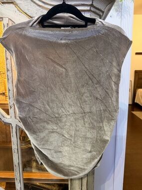 NET a new day - Silver Gray Velvet Blouse